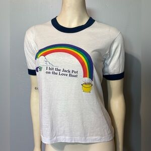 Vtg Princess Cruises I hit the jackpot on the Love Boat Ringer Style T-Shirt S